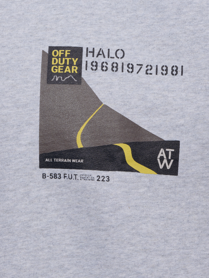 HALO AVIATION BOXY CREW, LIGHT GREY MELANGE HALO AVIATION BOXY CREW, LIGHT GREY MELANGE, packshot