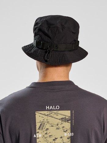 HALO RIBSTOP BUCKET HAT, BLACK, model