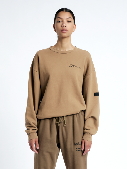 HALO COTTON CREW, VINTAGE BROWN, model