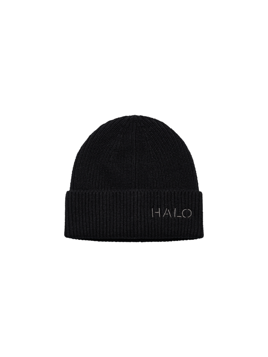 HALO  WOOL RIB BEANIE, BLACK, packshot
