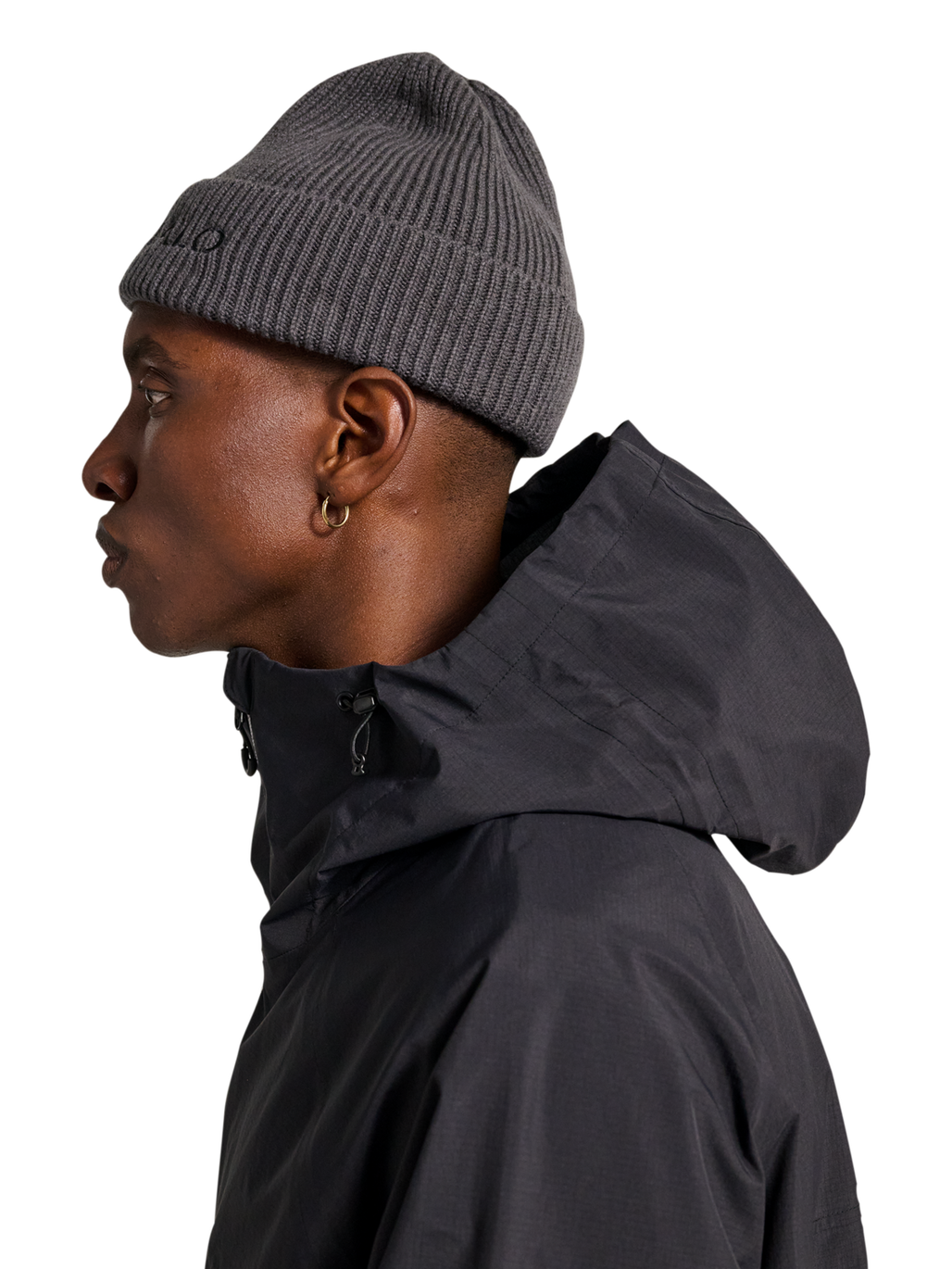 HALO  WOOL RIB BEANIE, ASPHALT, model