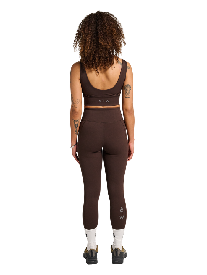 HALO WOMEN TRAINING BRA, CHOCOLATE TORTE, model