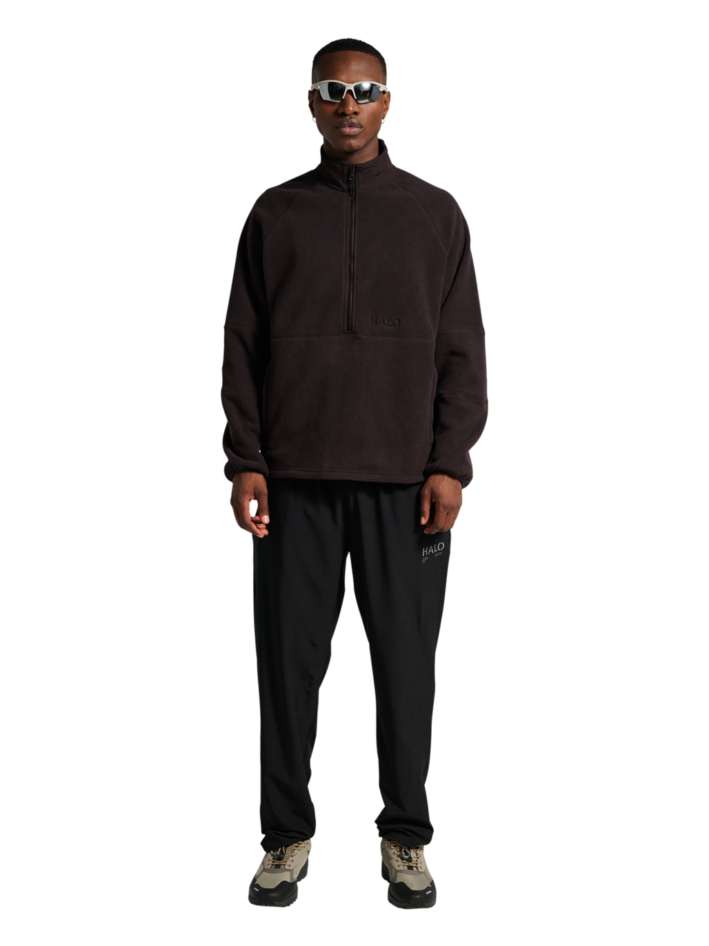 HALO TEDDYFLEECE PULLOVER, CHOCOLATE TORTE, model