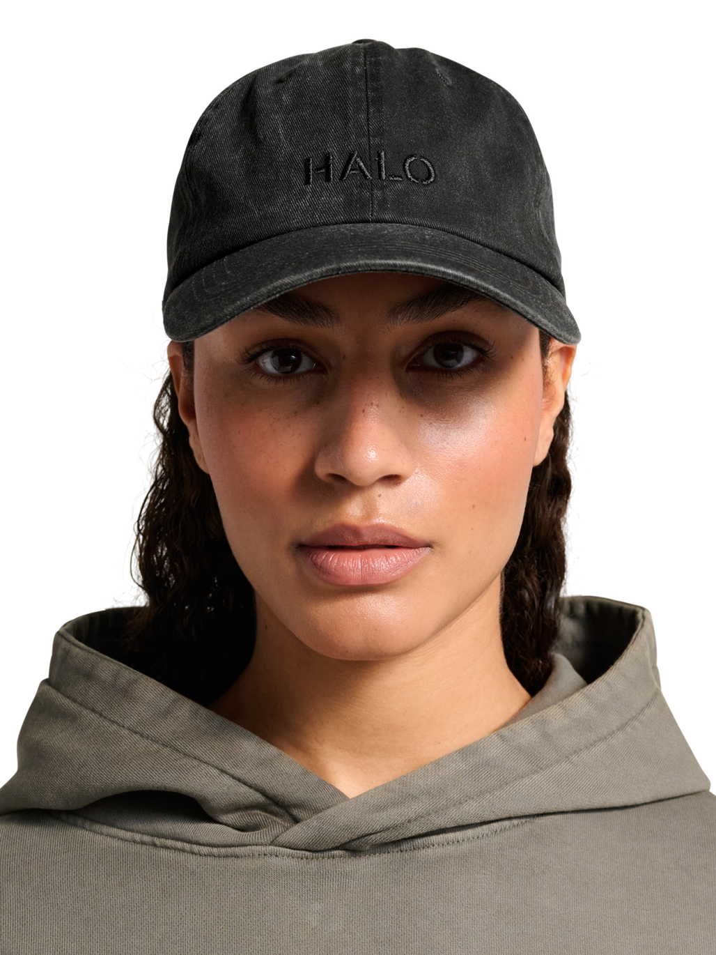 HALO WASHED CANVAS CAP, RAVEN, model