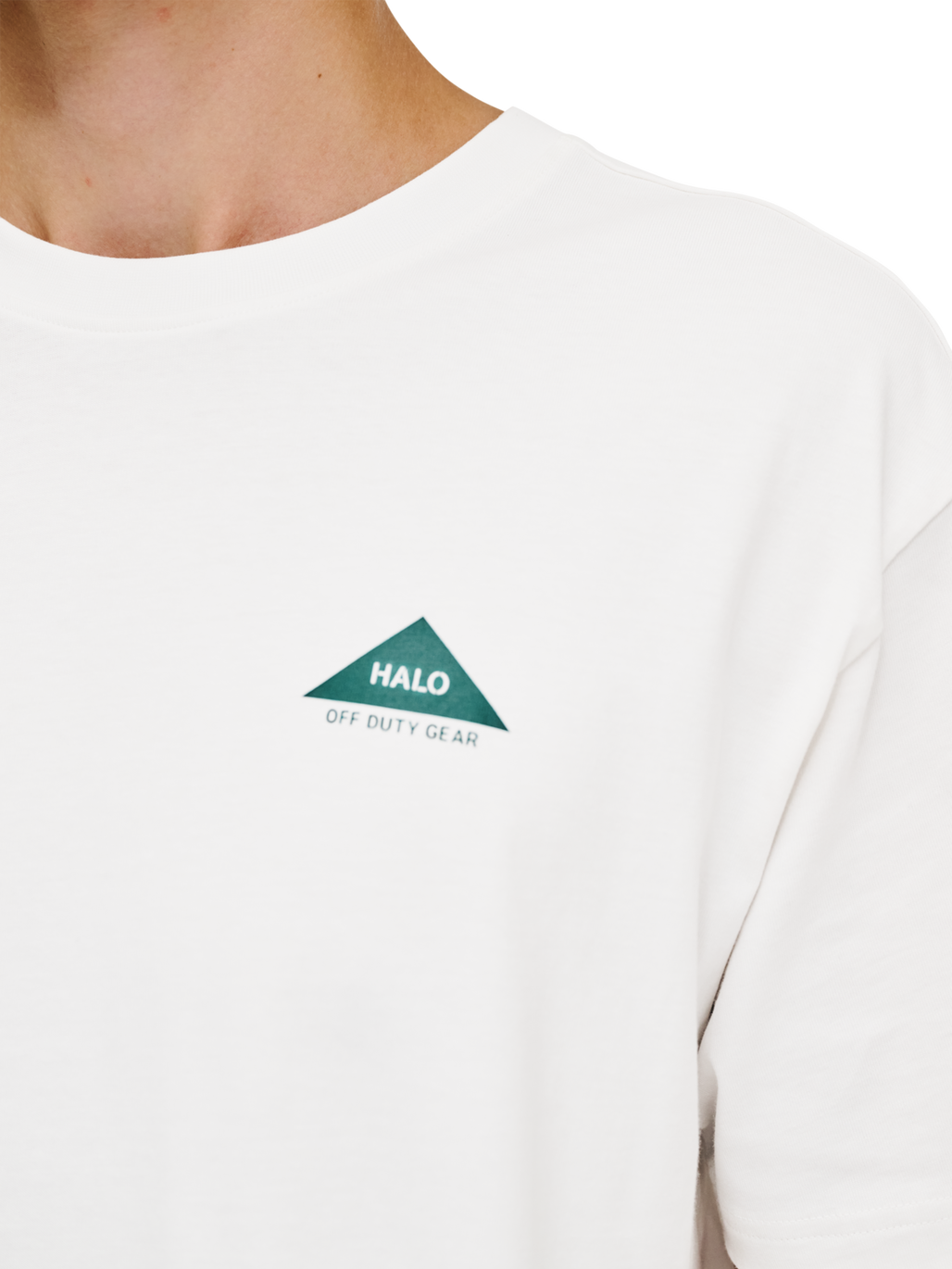 HALO GRAPHIC T-SHIRT, MARSHMALLOW/BOTANICAL GARDEN, model