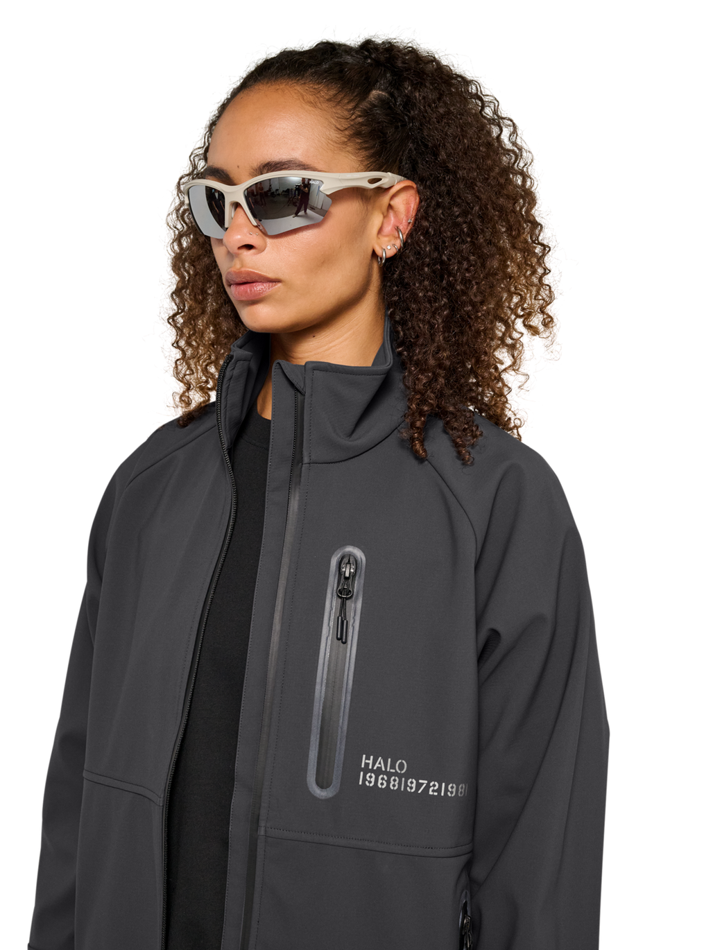 HALO ELITE SOFTSHELL JACKET, ASPHALT, model