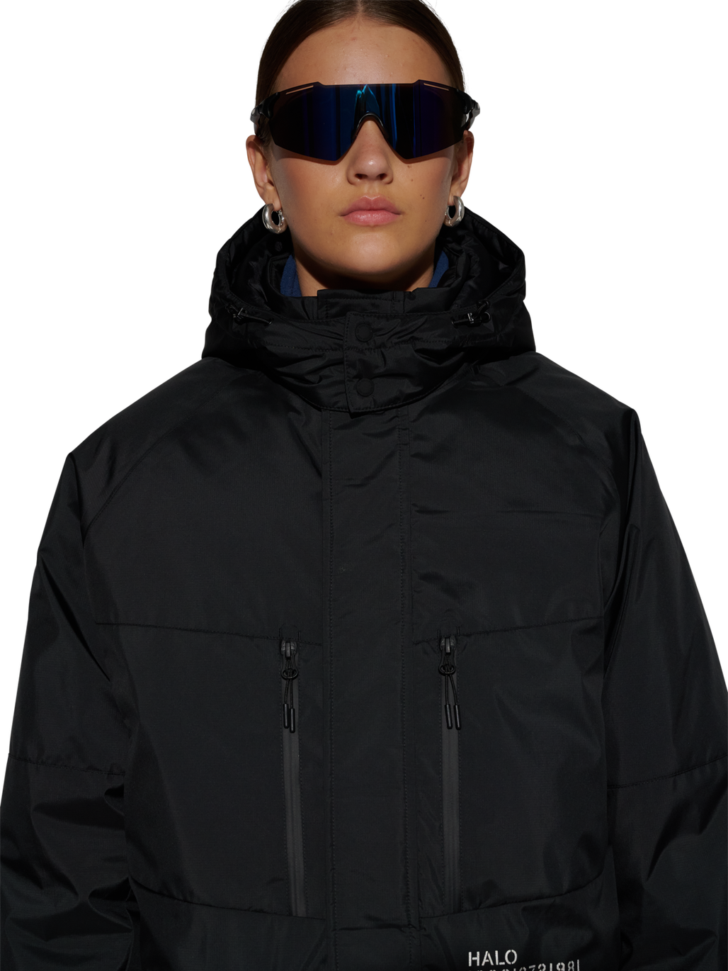HALO SHIELD THERMOLITE PARKA, BLACK, model