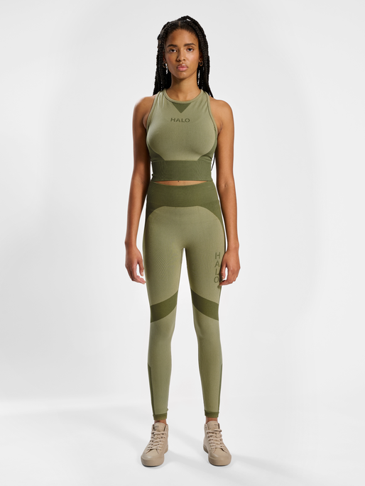 HALO WOMENS SEAMLESS TIGHTS, ALFALFA, model
