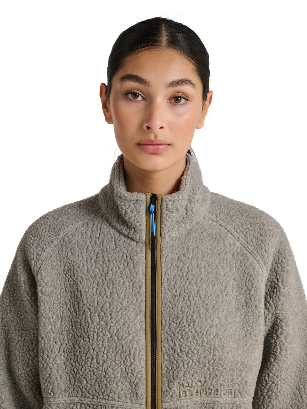 HALO MOVE POLARTEC FLEECE JACKET, TURTLEDOVE, model