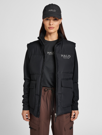 HALO DOWN VEST, BLACK, model