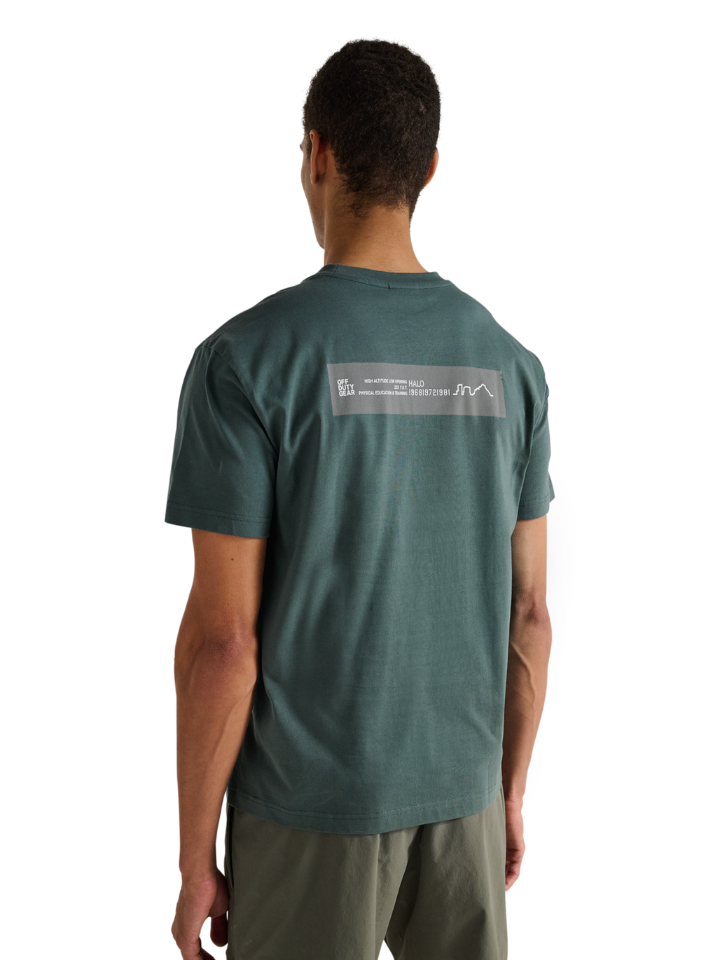 HALO GRAPHIC T-SHIRT, GARDEN TOPIARY/SILVER, model