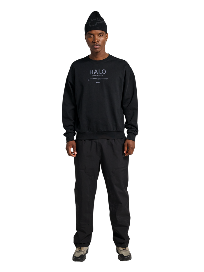 HALO GRAPHIC BOXY CREW, BLACK, model