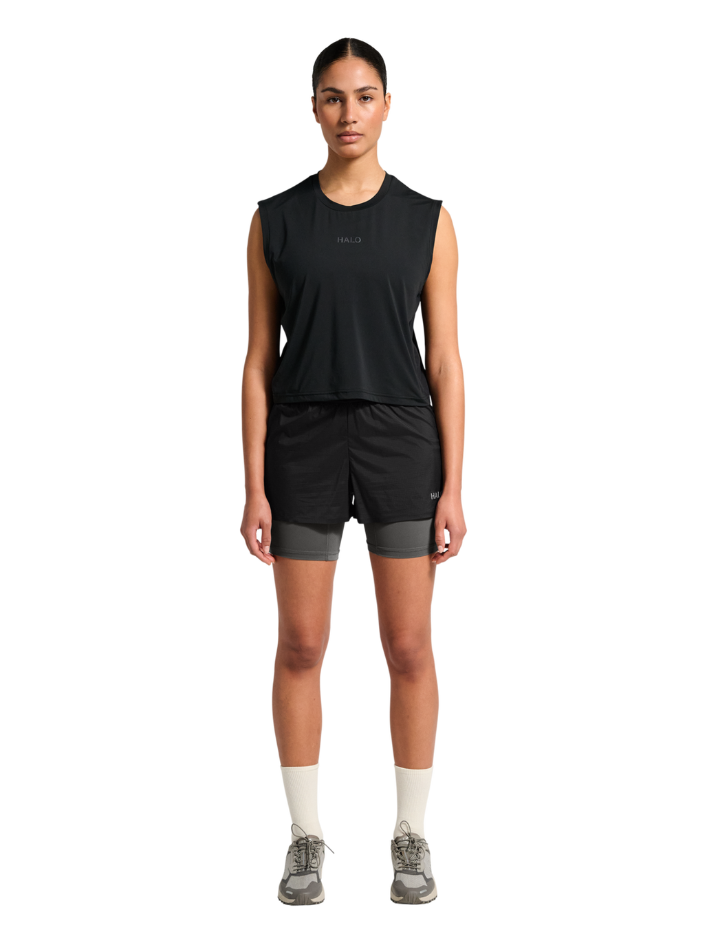 HALO 2 in 1 RUNNING SHORT, RAVEN, model