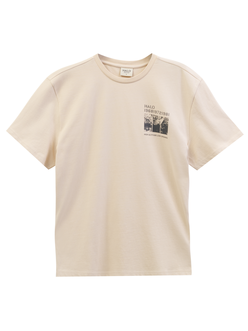 HALO MAP T-SHIRT, OYSTER GRAY, packshot